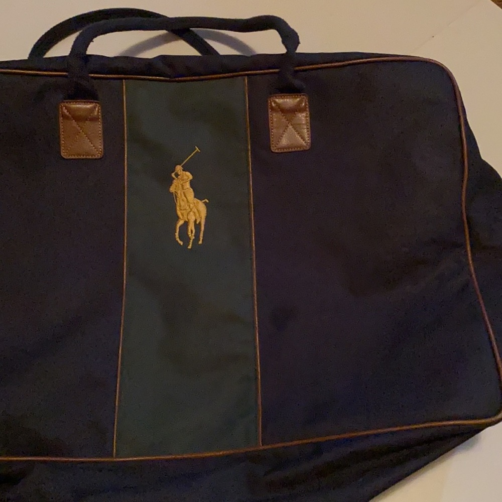 Blue green big polo horse bag